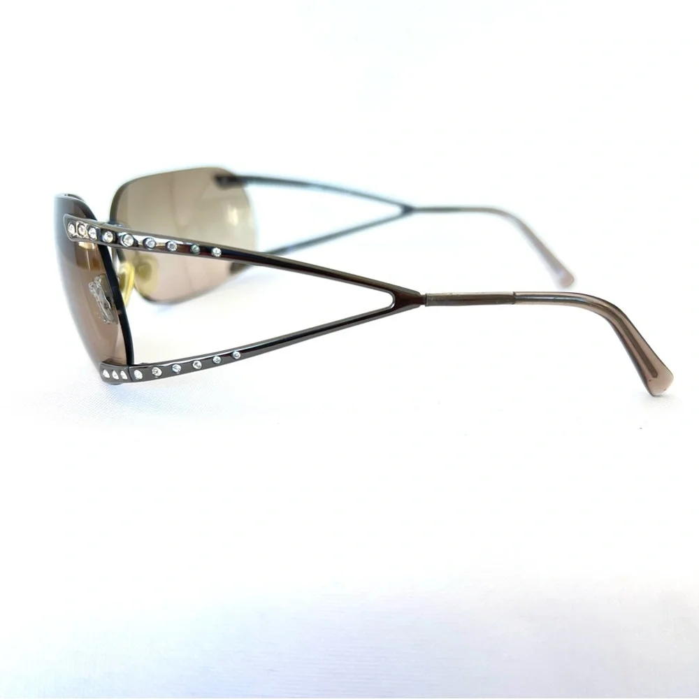 VERSACE MOD N86 1001/13 15931 Diamante Brown Curved Lenses Unisex Sunglasses - Picture 8 of 15